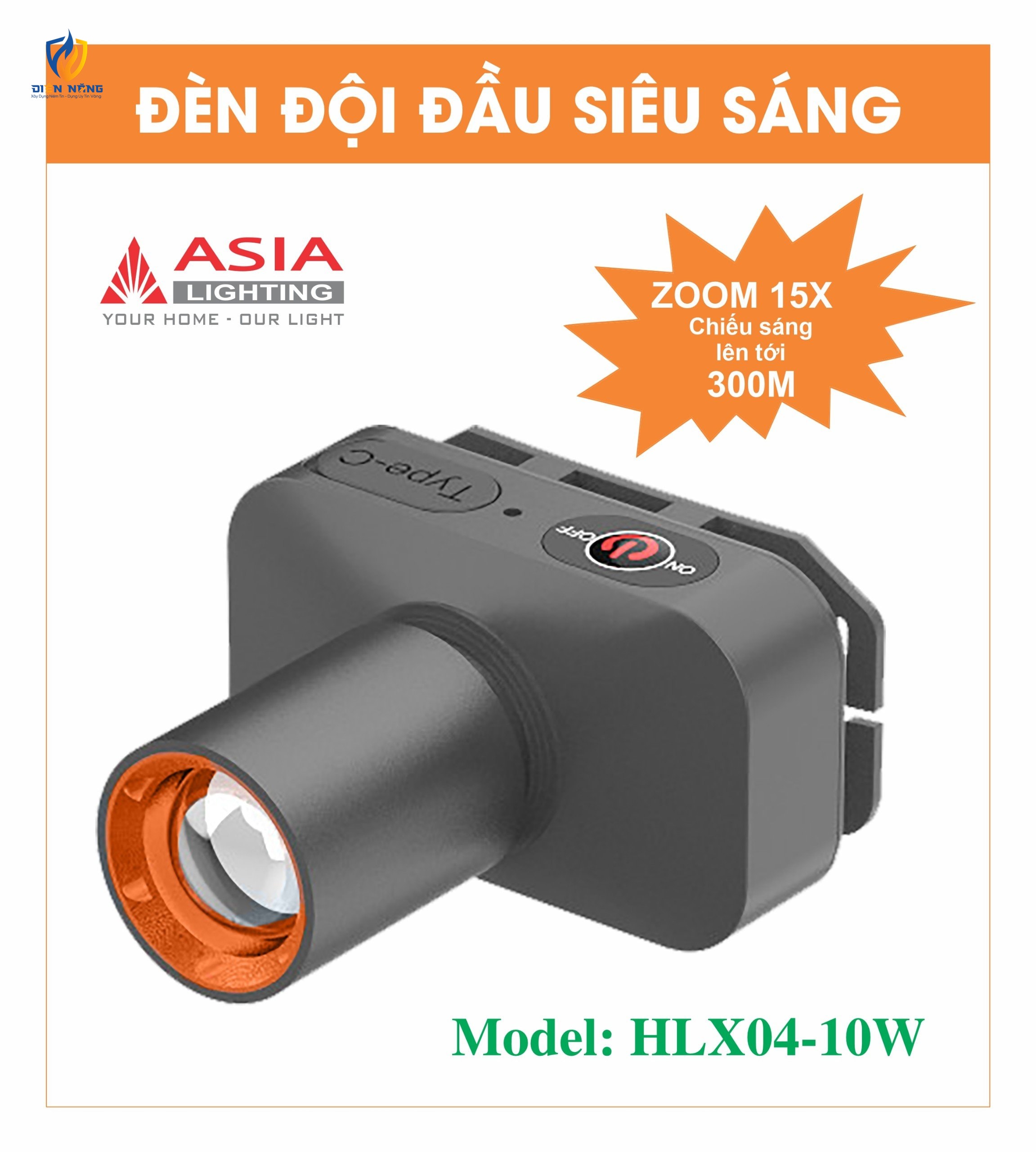 Đèn đội đầu siêu sáng zoom 15x Model HLX04 - 10W - anh 5