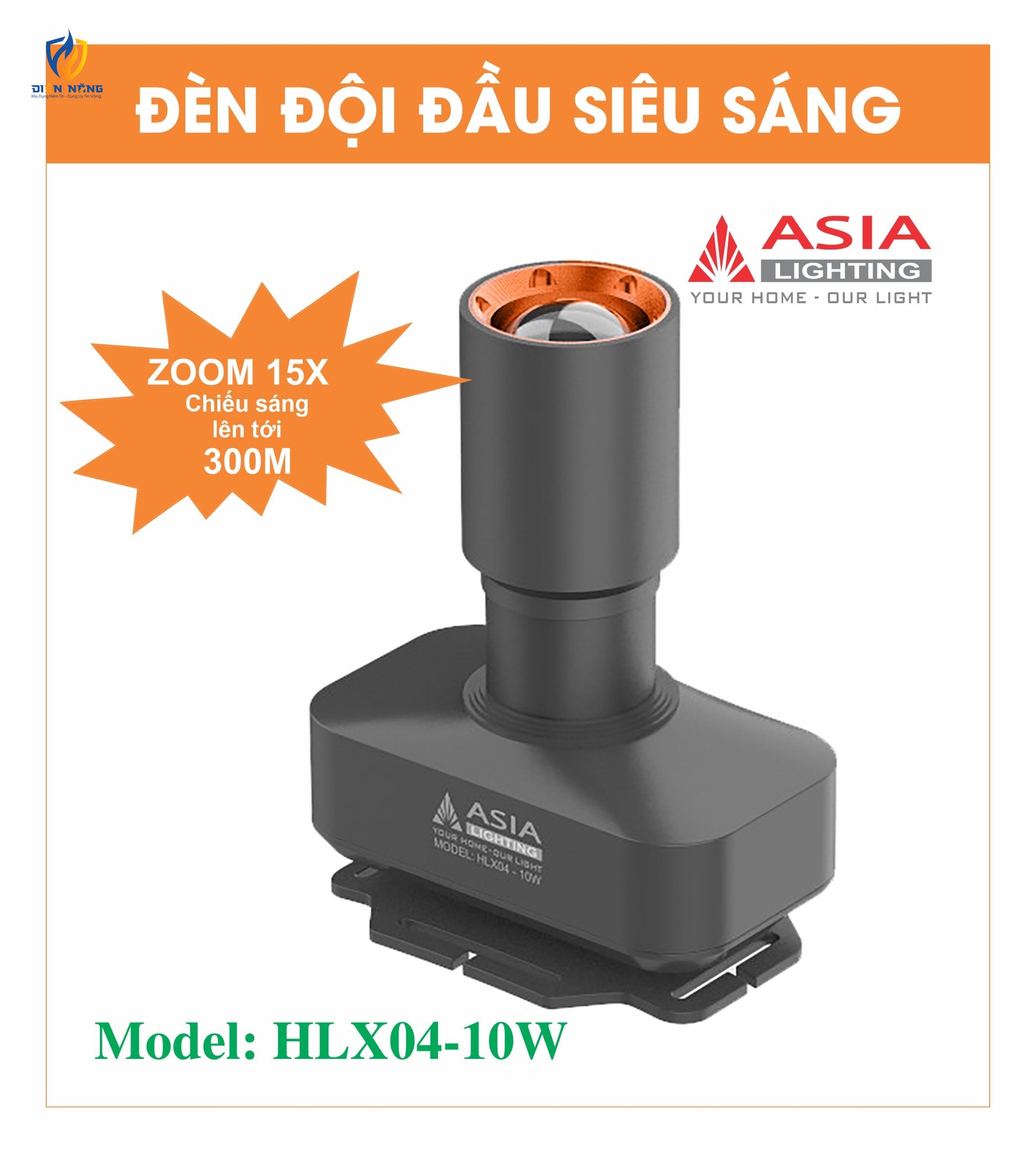 Đèn đội đầu siêu sáng zoom 15x Model HLX04 - 10W - anh 3