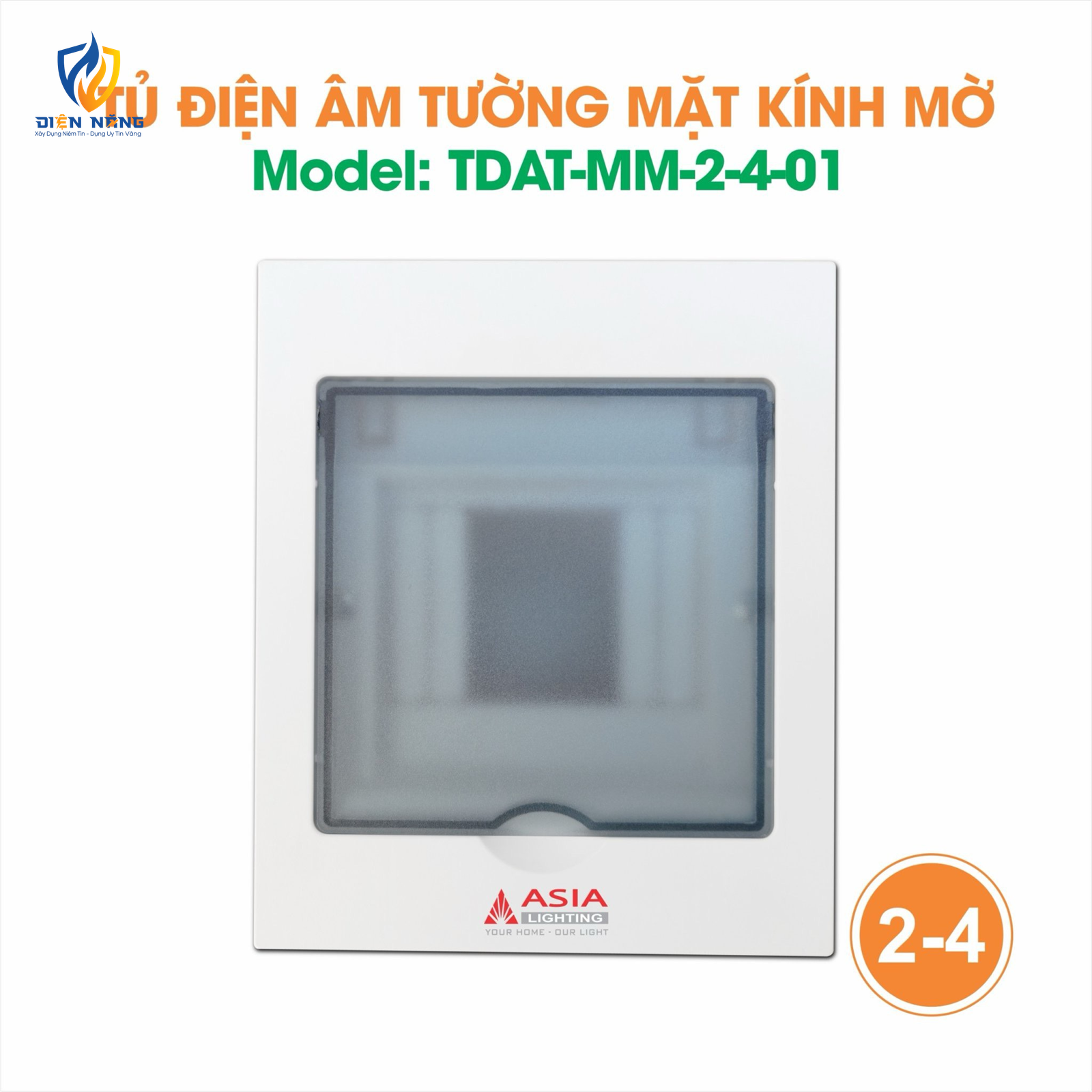 Tủ điện âm tường mặt mờ - Model 2-4