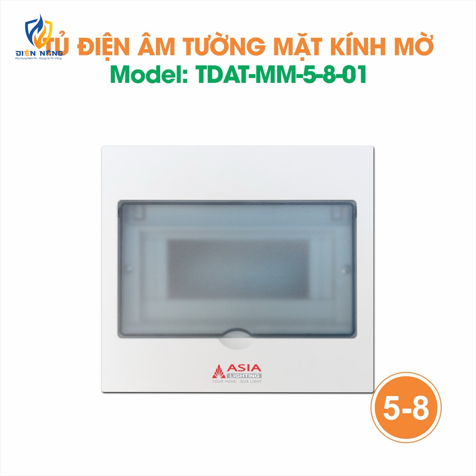 Tủ điện âm tường mặt mờ - Model 5-8