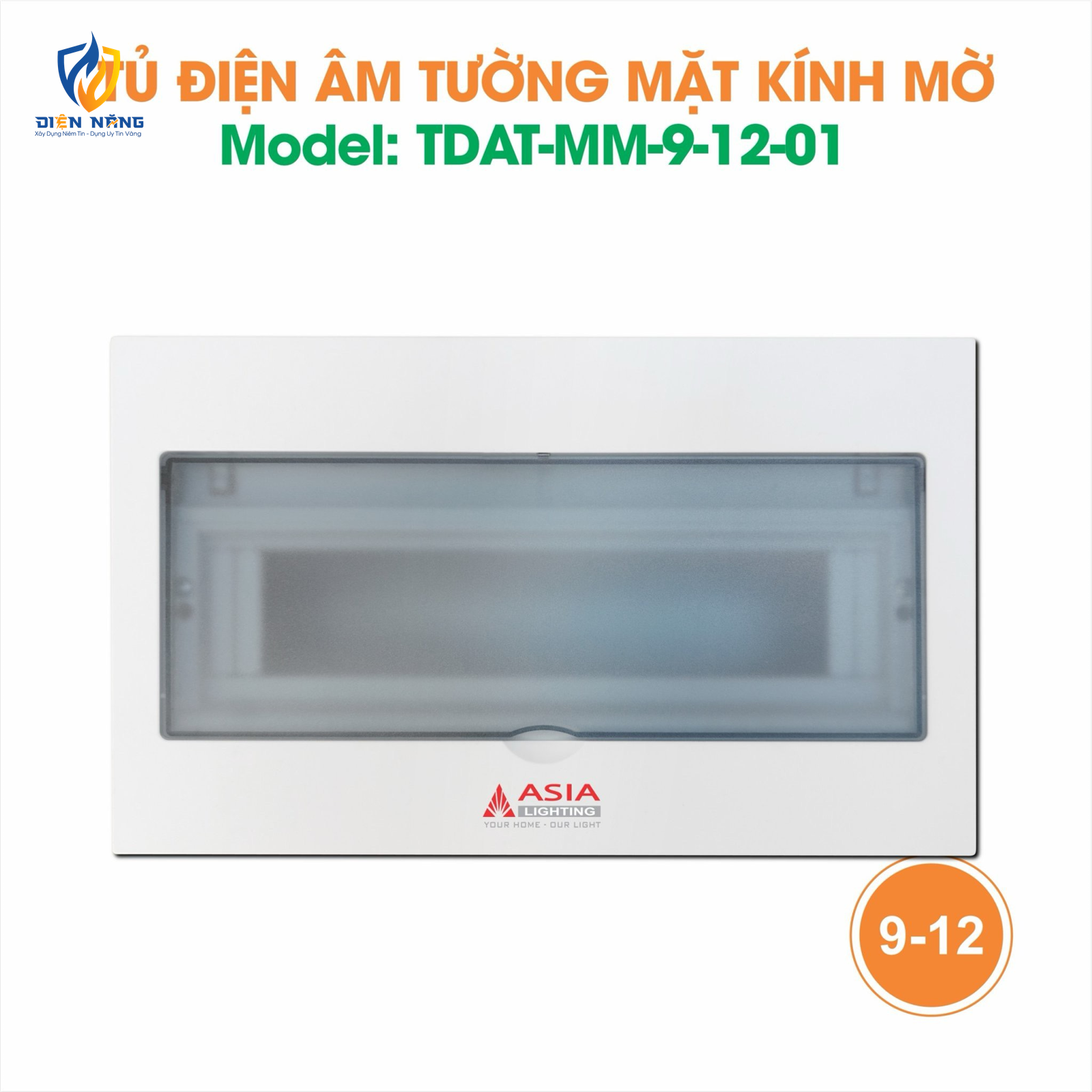 Tủ điện âm tường mặt mờ - Model 9-12