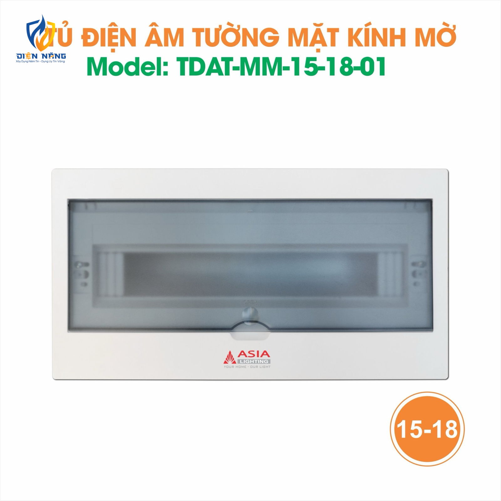 Tủ điện âm tường mặt mờ - Model 15-18