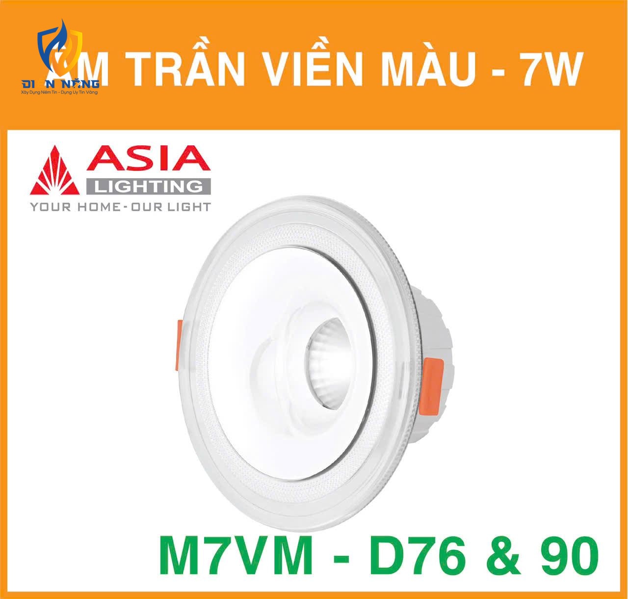 Âm trần viền mầu 7W