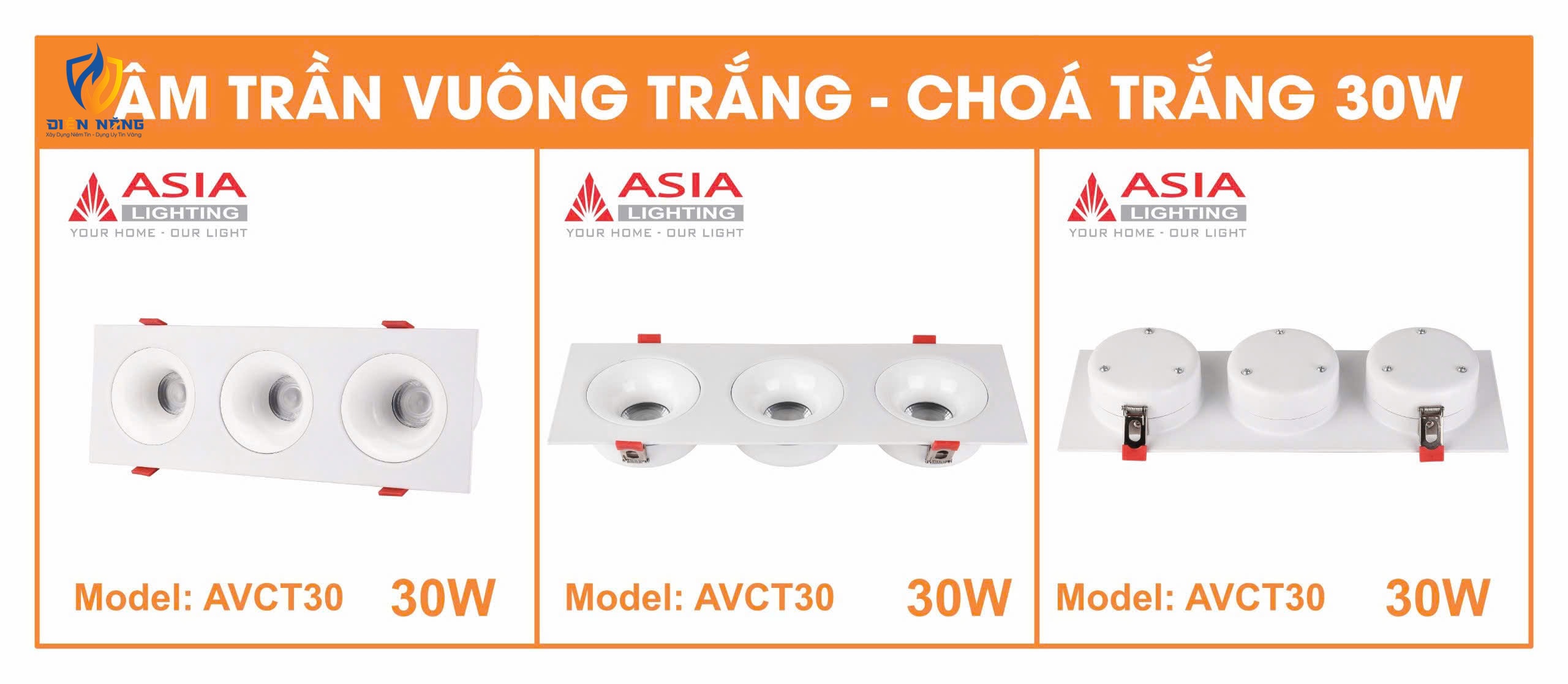 Âm trần vuông thân trắng - Chóa trắng 30W - anh 2