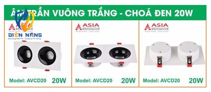 Âm trần vuông thân trắng - Chóa đen 20W - anh 3