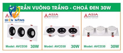 Âm trần vuông thân trắng - Chóa đen 30W - anh 3