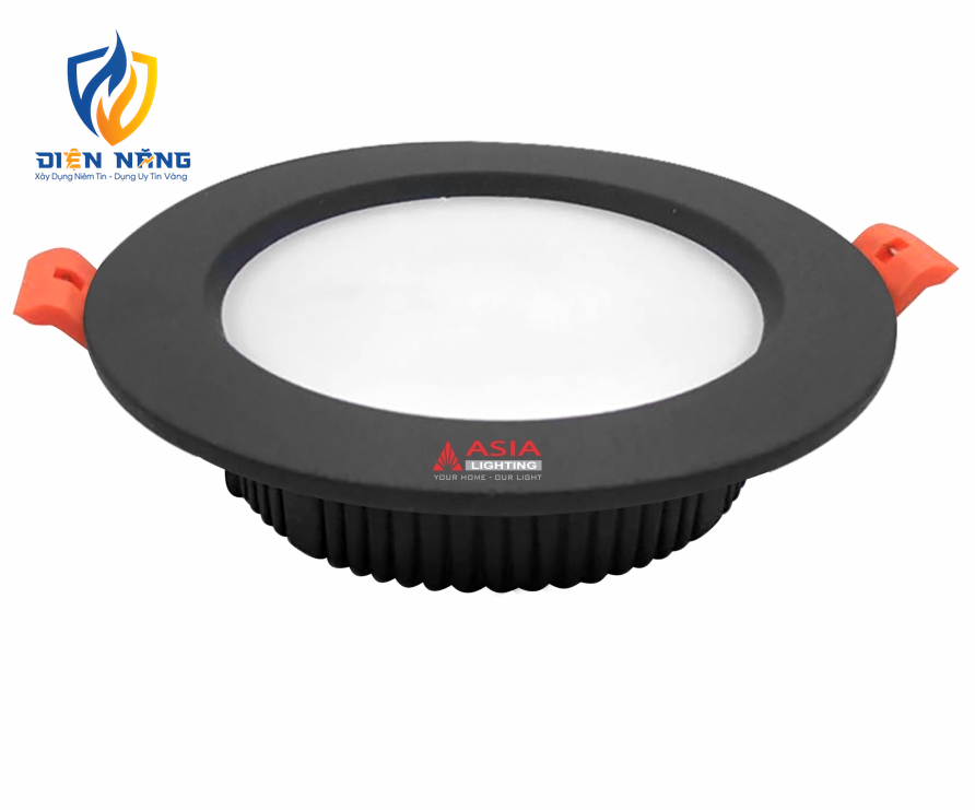 Âm trần tròn mặt đen 7W