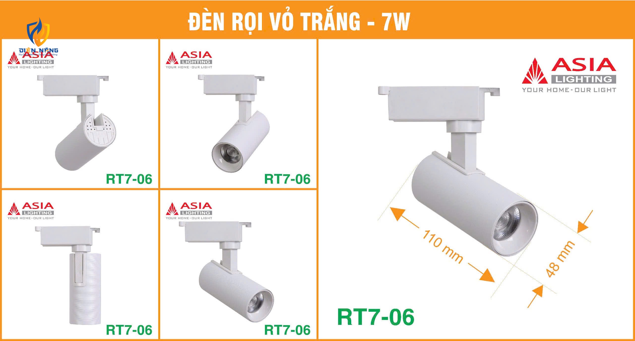 Đèn rọi vỏ trắng 7W - RT7-06 - anh 2