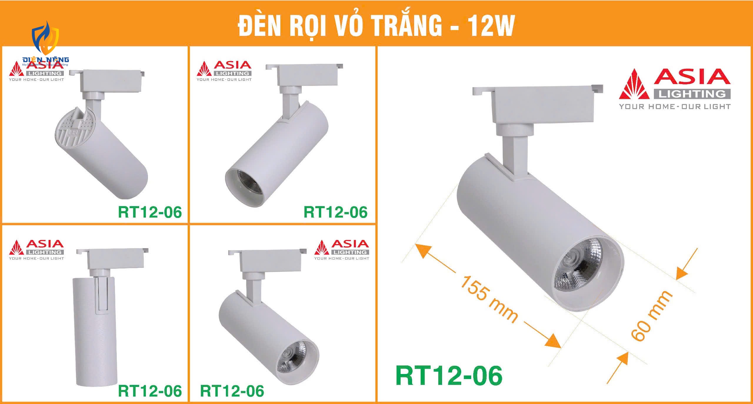 Đèn rọi vỏ trắng 12W - RT12-06 - anh 2