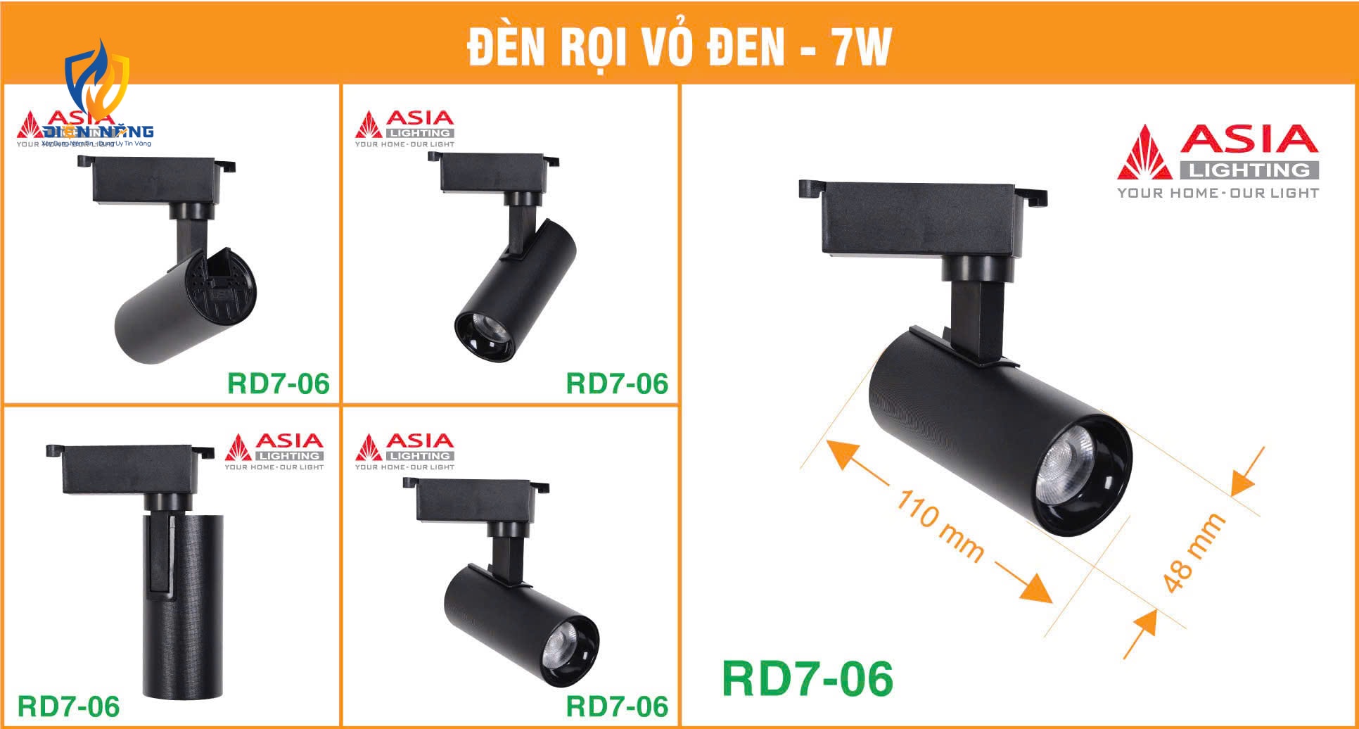 Đèn rọi vỏ đen 7W - RD7-06 - anh 2