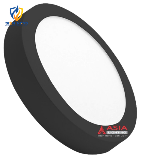 Ốp nổi tròn thân nhựa DOB 6W - Vỏ đen