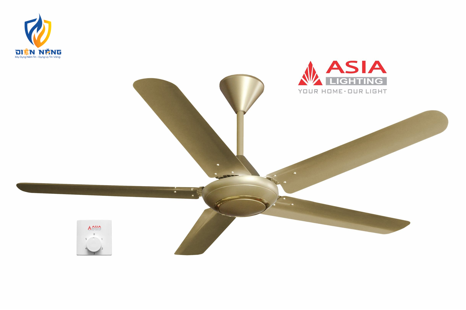 Quạt trần cao cấp QT06-B - Vàng đẳng cấp