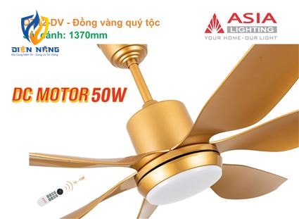 Quạt trần đèn cao cấp 6 cánh - sải cánh 1370 - QT12-DV-01 - Đồng vàng quý tộc - anh 7