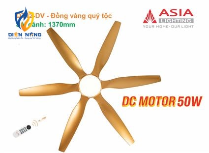 Quạt trần đèn cao cấp 6 cánh - sải cánh 1370 - QT12-DV-01 - Đồng vàng quý tộc - anh 8