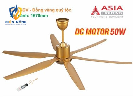 Quạt trần đèn cao cấp 6 cánh - sải cánh 1670 - QT13-DV - Đồng vàng quý tộc - anh 8