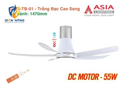 Quạt trần đèn cao cấp 05 cánh QT14 - Trắng bạc cao sang - anh 7