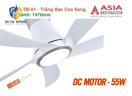 Quạt trần đèn cao cấp 05 cánh QT14 - Trắng bạc cao sang - anh 9