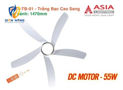 Quạt trần đèn cao cấp 05 cánh QT14 - Trắng bạc cao sang - anh 8
