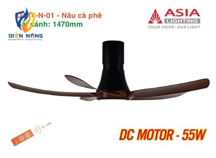 Quạt trần đèn cao cấp 05 cánh QT14 - Nâu cà phê - anh 8
