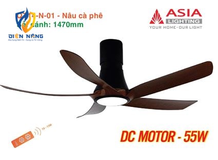 Quạt trần đèn cao cấp 05 cánh QT14 - Nâu cà phê - anh 10