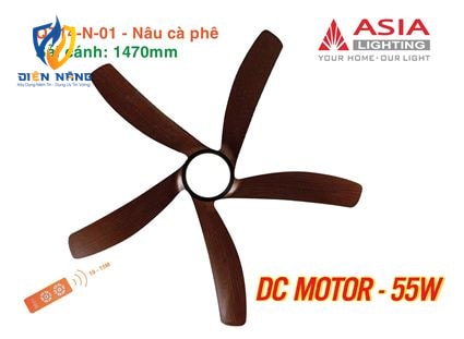 Quạt trần đèn cao cấp 05 cánh QT14 - Nâu cà phê - anh 9