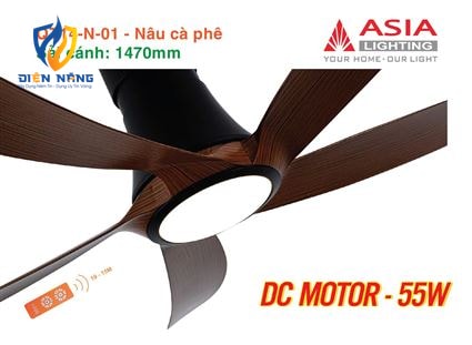 Quạt trần đèn cao cấp 05 cánh QT14 - Nâu cà phê - anh 11