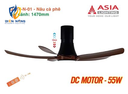 Quạt trần đèn cao cấp 05 cánh QT14 - Nâu cà phê - anh 7