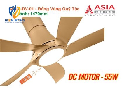 Quạt trần đèn cao cấp 05 cánh QT14 - Đồng vàng - anh 9