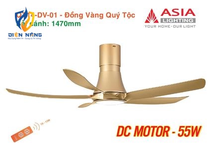 Quạt trần đèn cao cấp 05 cánh QT14 - Đồng vàng - anh 10