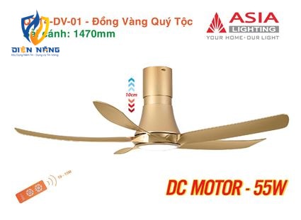 Quạt trần đèn cao cấp 05 cánh QT14 - Đồng vàng - anh 7