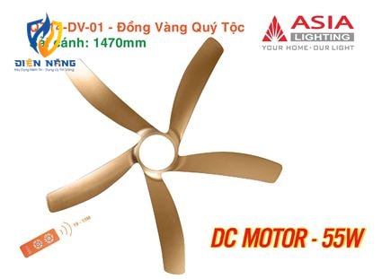 Quạt trần đèn cao cấp 05 cánh QT14 - Đồng vàng - anh 8