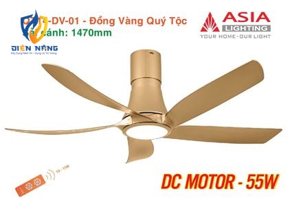 Quạt trần đèn cao cấp 05 cánh QT14 - Đồng vàng - anh 11