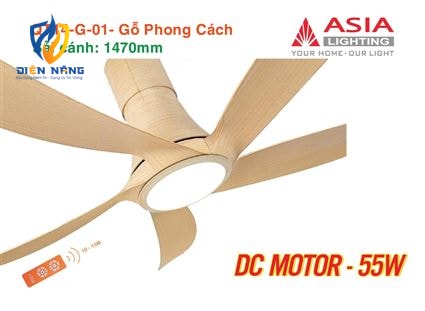 Quạt trần đèn cao cấp 05 cánh QT14 - Gỗ phong cách - anh 8