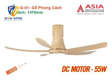 Quạt trần đèn cao cấp 05 cánh QT14 - Gỗ phong cách - anh 7