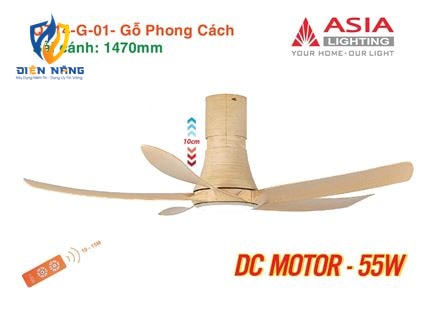 Quạt trần đèn cao cấp 05 cánh QT14 - Gỗ phong cách - anh 9