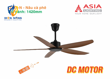 Quạt trần cao cấp 05 cánh QT16 - Nâu cà phê - anh 3