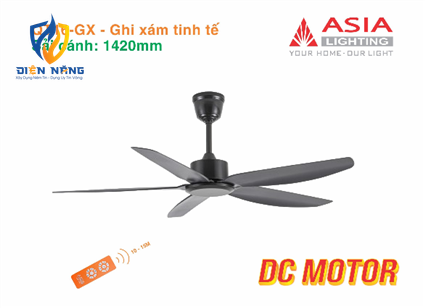 Quạt trần cao cấp 05 cánh QT16 - Ghi xám tinh tế - anh 3