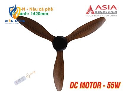 Quạt trần cao cấp 03 cánh QT17 - Nâu cà phê - anh 7