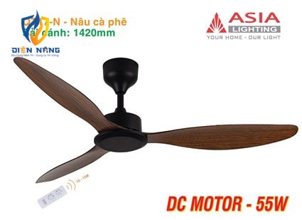 Quạt trần cao cấp 03 cánh QT17 - Nâu cà phê - anh 10
