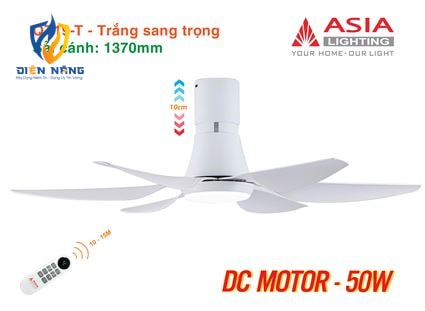 Quạt trần đèn cao cấp 6 cánh - sải cánh 1370 - QT19-T-01 - Trắng sang trọng - anh 7