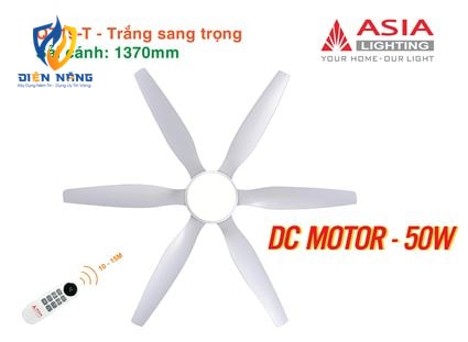 Quạt trần đèn cao cấp 6 cánh - sải cánh 1370 - QT19-T-01 - Trắng sang trọng - anh 11