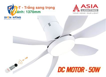 Quạt trần đèn cao cấp 6 cánh - sải cánh 1370 - QT19-T-01 - Trắng sang trọng - anh 8