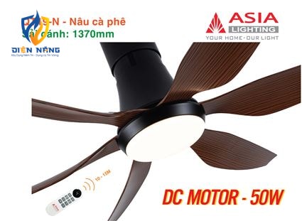 Quạt trần đèn cao cấp 6 cánh - sải cánh 1370 - QT19-T-01 - Nâu cà phê - anh 8