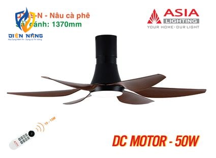 Quạt trần đèn cao cấp 6 cánh - sải cánh 1370 - QT19-T-01 - Nâu cà phê - anh 9