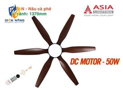 Quạt trần đèn cao cấp 6 cánh - sải cánh 1370 - QT19-T-01 - Nâu cà phê - anh 11