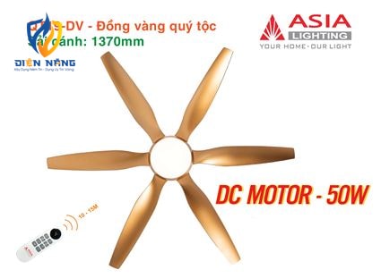 Quạt trần đèn cao cấp 6 cánh - sải cánh 1370 - QT19-T-01 - Đồng vàng quý tộc - anh 11