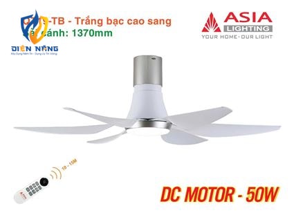 Quạt trần đèn cao cấp 6 cánh - sải cánh 1370 - QT19-TB-01 - Trắng bạc cao sang - anh 10