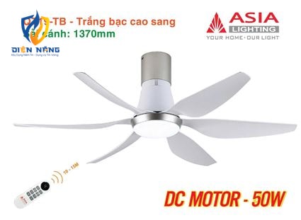 Quạt trần đèn cao cấp 6 cánh - sải cánh 1370 - QT19-TB-01 - Trắng bạc cao sang - anh 7