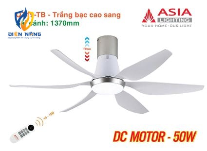 Quạt trần đèn cao cấp 6 cánh - sải cánh 1370 - QT19-TB-01 - Trắng bạc cao sang - anh 8