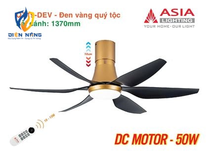 Quạt trần đèn cao cấp 6 cánh - sải cánh 1370 - QT19-DEV-01 - Đen vàng quý tộc - anh 9
